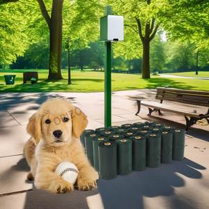 Bolsa para excrementos de perro compostable con logotipo personalizado, biodegradable, para eliminación de residuos de mascotas, sostenible, EN 13432, hecha de plástico PBAT PLA a base de almidón de maíz - Product Image 2