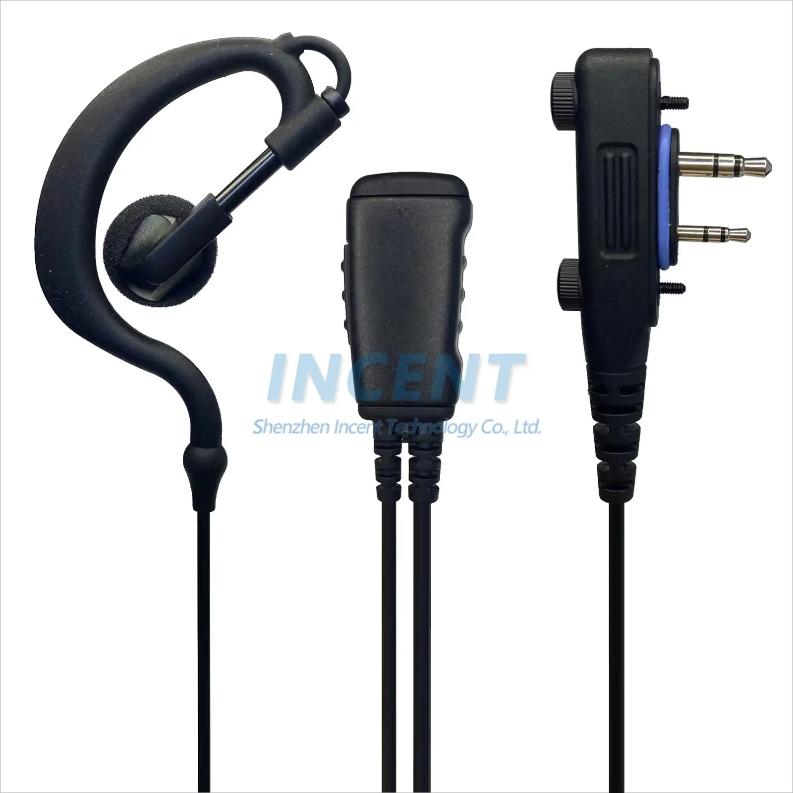 2-Wire G Hook Earpiece Aviasi Headset I-com IC-A16E IC-U86 IC-T10 Airband Radio Dua Arah