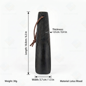Cuchara para Zapatos de Madera Premium de Madera de Loto con Correa de Cuero y Cordón para Colgar, Elevador de Zapatos para Botas y Zapatillas - Product Image 2