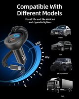 Chargeur de voiture USB C 90W, charge rapide super rapide, adaptateur allume-cigare