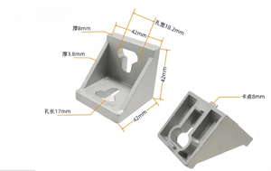 Support d'angle en aluminium extrudé robuste, support d'angle droit pour la construction industrielle, les meubles et les projets de bricolage - Product Image 5