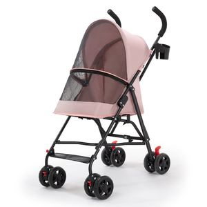 <span class=keywords><strong>Poussette</strong></span> pour animaux de compagnie portable, légère, pliable, détachable, avec housse de pluie complète, porte-gobelet, chariot pour petits chiens et chats - Voyage en plein air - Product Image 3