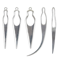 Nouvelles 5 aiguilles à crochet en acier inoxydable argenté pour la fabrication de perruques au crochet, de dreadlocks et d'accessoires de tresses courbées