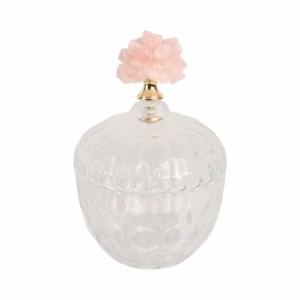 Bottiglia decorativa in vetro con coperchio in pietra per la casa, soggiorno, camera da letto, sala da pranzo, vaso per fiori - Product Image 3