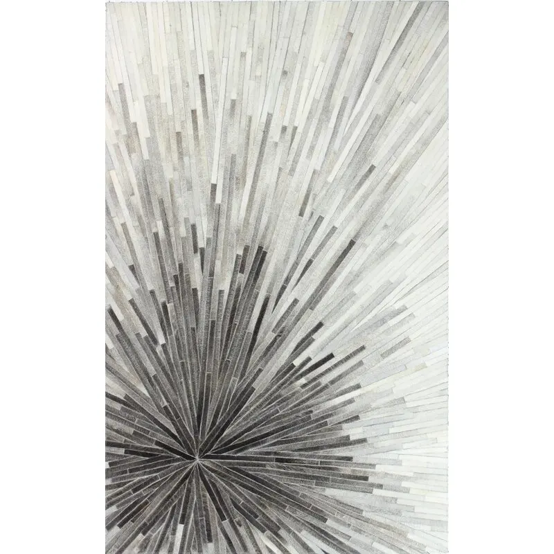 Cowhide Leather Fur Handmade Flatweave Gray/Black Area Rug For Home And Office Indoor And Outdoor Decoration Handmade Carpets