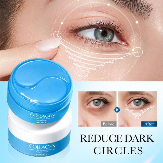 BIOAQUA FAYANKOU Korean Vegan Collagen Eye Mask Hydrogel Soluble Moisturizing Anti-wrinkle Under Eye Patches for Dark Circles
