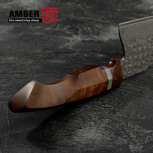 Artigianato di alta qualità martello damasco con decapaggio acido 5 pezzi coltello set superiore ergonomico manico in legno di sicomoro - Product Image 3