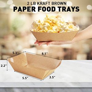 Tùy chỉnh giấy thực phẩm thuyền mỡ kháng Kraft thực phẩm khay dùng một lần bìa nâu phục vụ giỏ cho Hot Dog - Product Image 5