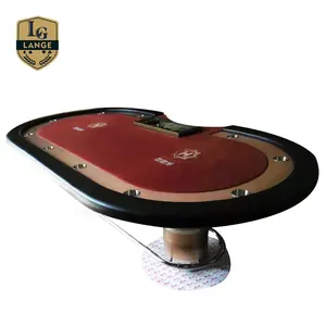 Factory Direct Supply Texas Hold'em Poker Table with Microfiber Leather and LED Light