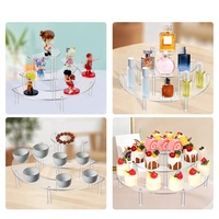 Support de présentation en acrylique transparent à 3 niveaux, demi-lune, pour gâteaux, cupcakes et desserts