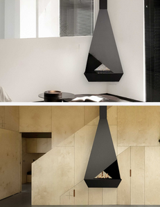 <span class=keywords><strong>Cheminée</strong></span> <span class=keywords><strong>suspendue</strong></span> au bioéthanol en acier moderne sur mesure, foyer à feu réel pour salon et cuisine, usage domestique - Product Image 4