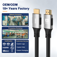 Câble vidéo HD mâle-mâle en gros plaqué or 1,5 m 2 m 3 m certifié 2.1 8K HDMI