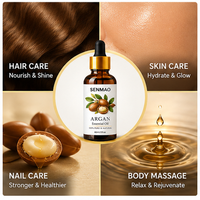 Huile d'Argan Marocaine Naturelle 60ml Hydratante Anti-Âge Convient pour les Soins des Cheveux et les Massages Corporels