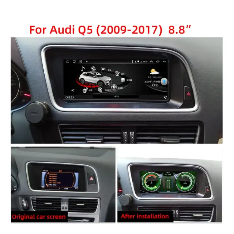 8 Core 6G + 128G Android 11.0 Carplay Multimedia Radio Dvd Speler Gps Navigatie Voor Audi Q5 2009-2017 Met Wifi Carplay 4G Bt