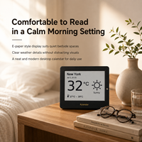 Reloj Inteligente Kylendar Mini de 4.2 Pulgadas con Pantalla de Tinta Electrónica para Mesita de Noche, Calendario Meteorológico, Hora, Fecha y Pronóstico Matutino