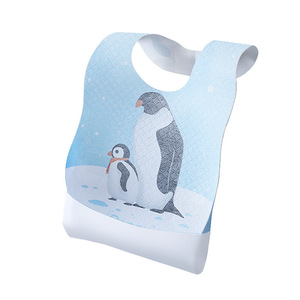 Disposable Baby Bibs 3-Layer Composite Waterproof Absorbent For Infants 0-6 Months Animal Pattern Screen Printing - Product Image 2