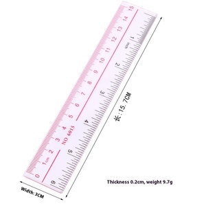 Commercio all'ingrosso speranza JS-6015 righello in plastica trasparente addensato doppio colore 15/20/30cm per studenti protezione degli occhi comodo - Product Image 5