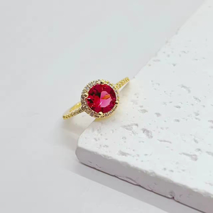 High Quality Classic Round Colorful Stone <b>Rings</b> for Women Crystal Zircon Micro Paved Wedding Band Engagement Jewelry Gift - Product Image 2