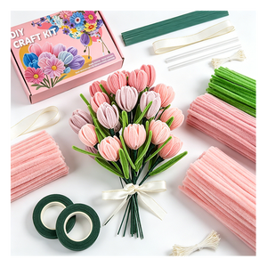 Kit de bricolage créatif en fil de velours duveteux de 7 mm pour projets éducatifs pour enfants et fleurs décoratives en fil duveteux coloré - Product Image 5