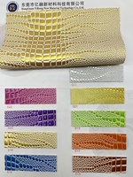 Pas de quantité minimale de commande mode brillant nacré brevet Crocodile en relief poulpe motif PVC cuir pour sacs à main