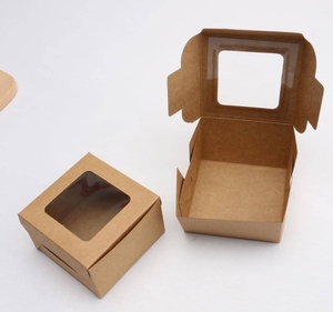 Boîtes en papier carrées personnalisées imprimées en gros avec fenêtre transparente en forme de cœur pour friandises <span class=keywords><strong>maison</strong></span>, bonbons, biscuits, cadeaux de fête - Product Image 4