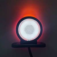 Feu de gabarit LED rond double face 12/24V, rouge, blanc, ambre, clignotant, pour camion, remorque, poids lourd
