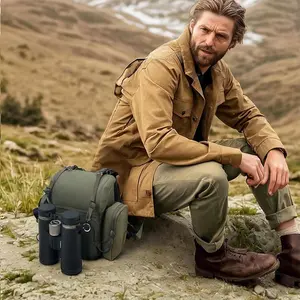 Custom Modular Bino Bag Binocular Harness Chest Pack Hunting Binocular Hanress with Rangefinder Pocket