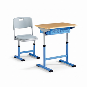 Adjustable Modern Single School Desk and <b>Chair</b> Set With Metal Wood Construction ST-0709C ST-0709C - Product Image 1