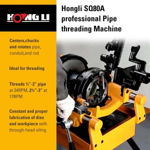 Filettatrice Elettrica <span class=keywords><strong>Professionale</strong></span> HongLi SQ80A per Tubi 12-80mm, Motore a Induzione 1100W, Certificazione CE, Funzionamento Silenzioso, BSPT/NPT - Product Image 3