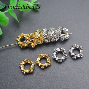 Jewelry Making Supplies Nickel Free Anti Fading 18K Gold Silver Plated <strong>Large</strong> Hole 6mm CZ Pave Round Spacer <strong>Beads</strong> for <strong>Bracelet</strong> - Product Image 1