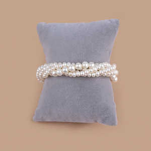 WENCHI Women's Natural Freshwater Multi-Layer <b>Stacked</b> Pearl Elegant Bangle <b>Bracelet</b> 450g - Product Image 3