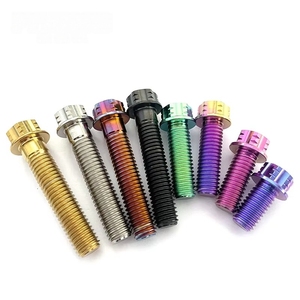 Boulons à tête hexagonale à embase DIN933 en titane sur mesure M6 métriques pour motos, finition anodisée - Product Image 4
