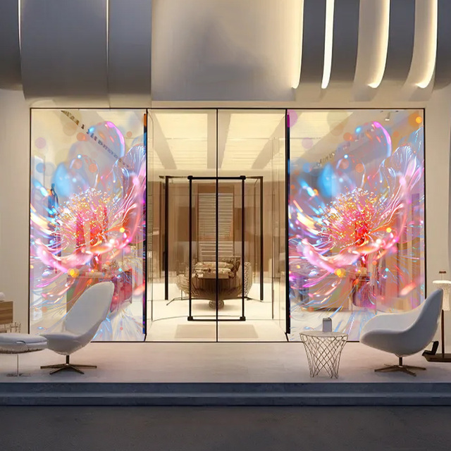 3000-5000 Cd/㎡ Transparent 3D Holographic LED Advertising Screen for Retail Stores and Trade Shows Animated Display
