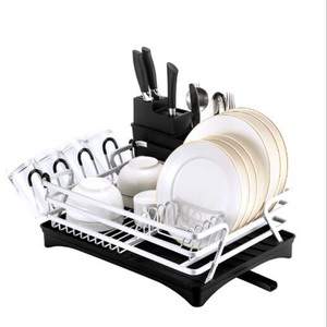 Escurridor de platos de acero inoxidable de una sola capa al por mayor de etiqueta privada, superventas, soporte de almacenamiento de cocina moderno, tienda de café - Product Image 5