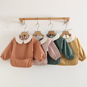 BSCI Custom Logo Tag a maniche lunghe Smock abbigliamento bambino alimentazione <span class=keywords><strong>grembiule</strong></span> bavaglino impermeabile <span class=keywords><strong>grembiule</strong></span> bambino - Product Image 1