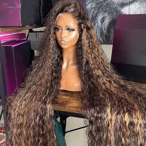 شعر مستعار طبيعي ماليزي أصلي بدون لاصق Hd من الشعر البني الملون أومبير 30 بوصة شعر بشري بدانتيل أمامي شعر مستعار بشري - Product Image 1