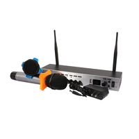 UHF-K1000 Professionnel Microphone Double UHF Micro Sans Fil Microphone Microphone Karaoké Portable Avec Carte Son Interface
