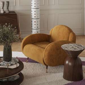 أثاث غرفة المعيشة على شكل تنجد من البولي يوريثين تصميم أريكة زهور حديثة - Product Image 3