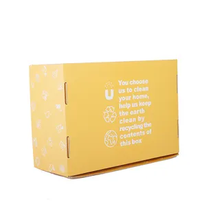 Pabrik Hutan Shanghai Karton Karton Logo Kustom Pengiriman Kotak Mailer Set Kosmetik Kuning Kotak Kemasan Bergelombang