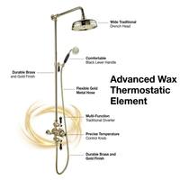 Robinet de douche thermostatique avec cartouche haute précision et kit de pomme de douche de 8 pouces, contrôle précis de la température, robinet anti-brûlure