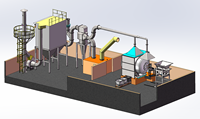 Four rotatif inclinable 2T avec dépoussiéreur à poches pour la fusion de la ferraille de laiton ou d'aluminium