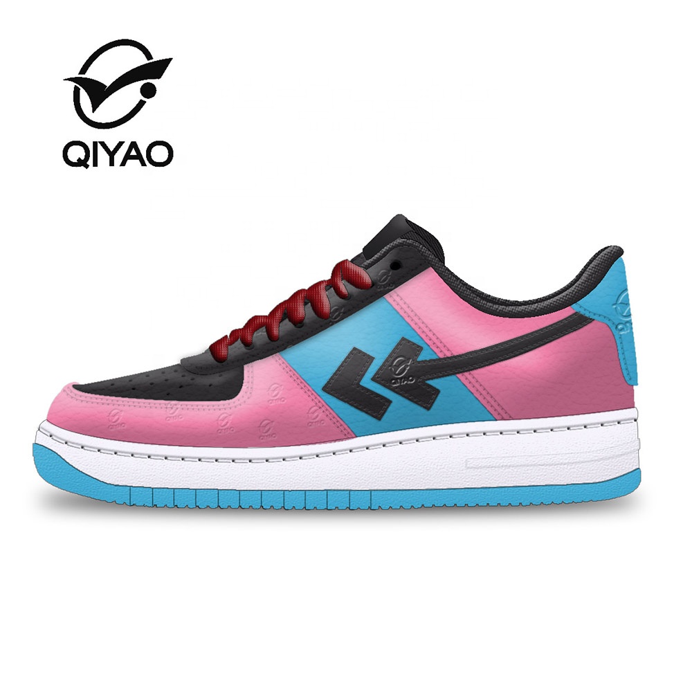 Fabriek Op Maat Logo Merk Schoen Oem Fabrikanten Lederen Airforce1 Zwart Ontworpen Man Casual Sport Heren Sneakers Schoenen