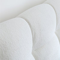 Lit double en tissu rafraîchissant Cream Lily Minimalist, blanc, 1,8 mètre, luxe, chambre à coucher, emballage souple