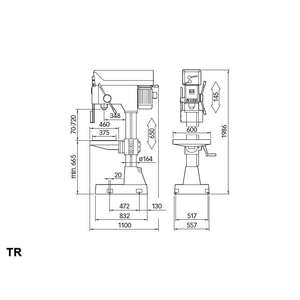 Foret à colonne R45 avec variateur simple ø 45 mm lourd - Product Image 1