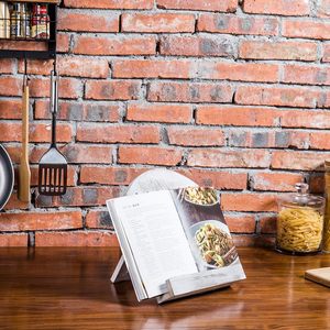 Soporte de Recetas <span class=keywords><strong>Plegable</strong></span> Multifuncional de Madera <span class=keywords><strong>con</strong></span> Estantes para <span class=keywords><strong>Cocina</strong></span>, Compatible <span class=keywords><strong>con</strong></span> Cualquier <span class=keywords><strong>Mesa</strong></span> o Superficie de <span class=keywords><strong>Cocina</strong></span> - Product Image 4