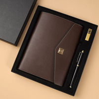 Ensemble de cadeaux d'affaires de luxe en gros, bloc-notes, stylo et clé USB, personnalisé, journal personnalisé, ensemble de cadeaux d'entreprise