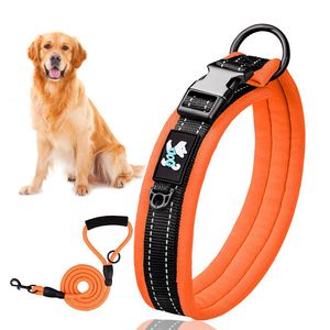 <span class=keywords><strong>Collar</strong></span> de Perro Personalizado, Simple, Estilo Occidental, de Nailon y Neopreno, con Cierre de Hebilla, Reflectante, para Perros Grandes, con Iluminación Suave para Entrenamiento - Product Image 1