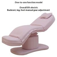 Lit de massage facial pliable électrique avec revêtement en cuir PU et cadre en métal, hauteur réglable, confortable pour les salons de beauté
