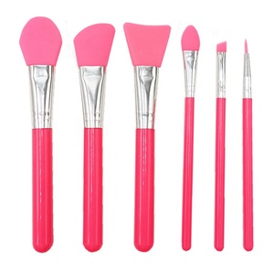 Vert Rose Rouge 6PCS Silicone Maquillage Pinceau Ensemble <span class=keywords><strong>Masque</strong></span> Facial Fond De Teint Brosses Cosmétique Fard À Paupières Sourcils Brosse <span class=keywords><strong>Kit</strong></span> - Product Image 1