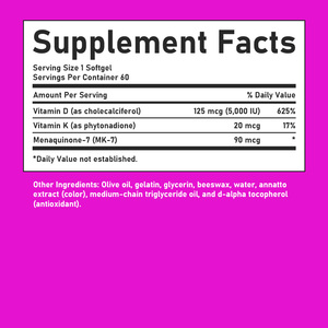 Cápsulas Blandas de Vitamina D3 K OEM ODM con Vitamina D para la Salud de Huesos y Dientes, Fórmula de Alta Potencia, Mantienen la Salud Muscular - Product Image 2